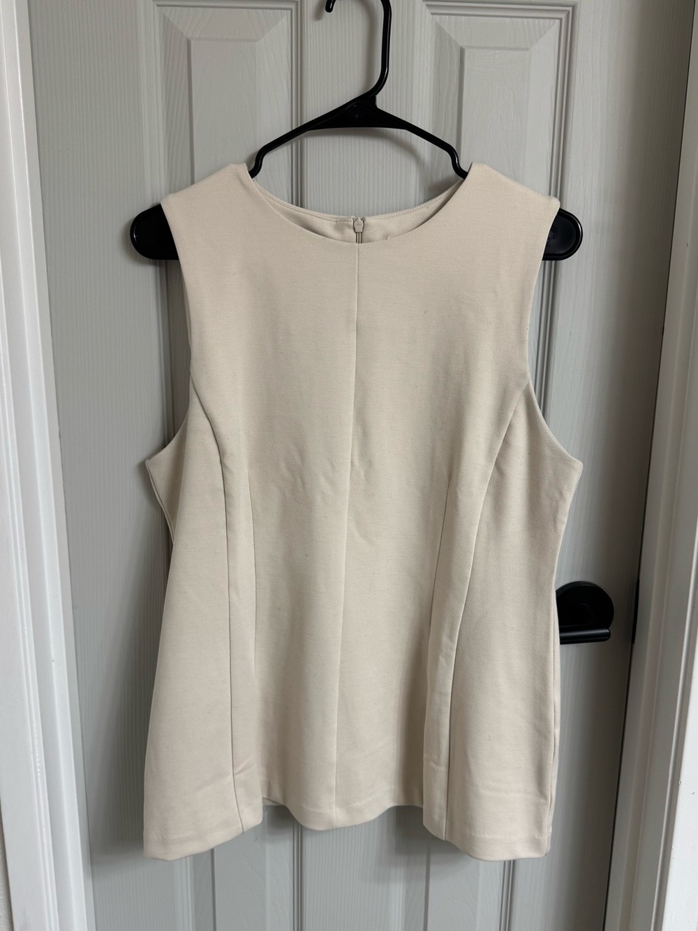 H&M Sleeveless Peplum Top - Large - Cream/Ivory